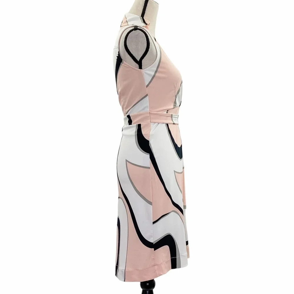 NEW York & Company Pink Abstract Wrap Dress